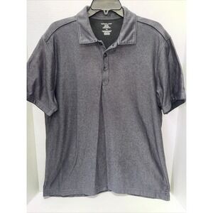 Van Heusen Shirt Men's Size Large Slim Fit Gray Short Sleeve Polo